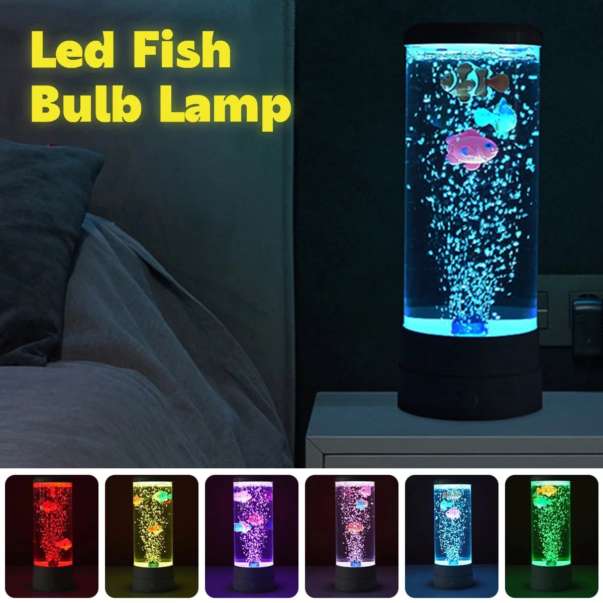 Lieonvis LED round 6 Color Changing Light Effects Synthetic Jelly Fish Aquarium Mood Lamp