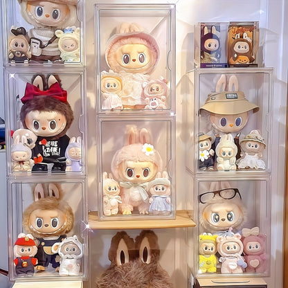 1pc Acrylic LABUBU Transparent Collection Cabinet, Transparent Plush Doll Storage Box, Used for Organizing And Displaying, Dust-Proof Storage, Very Suitable for Doll Collection, Exquisite Gift