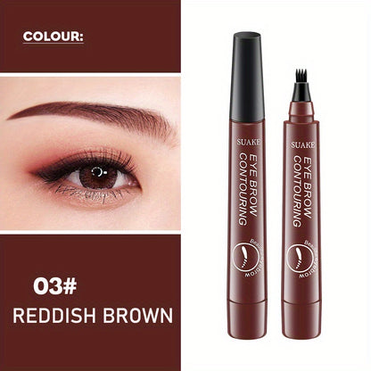 [Waterproof Eyebrow Pen] 1pc Waterproof Eyebrow Pen | Micro-Fork Tip Applicator for Natural Looking Brows - Effortless Microblading Makeup Pencil