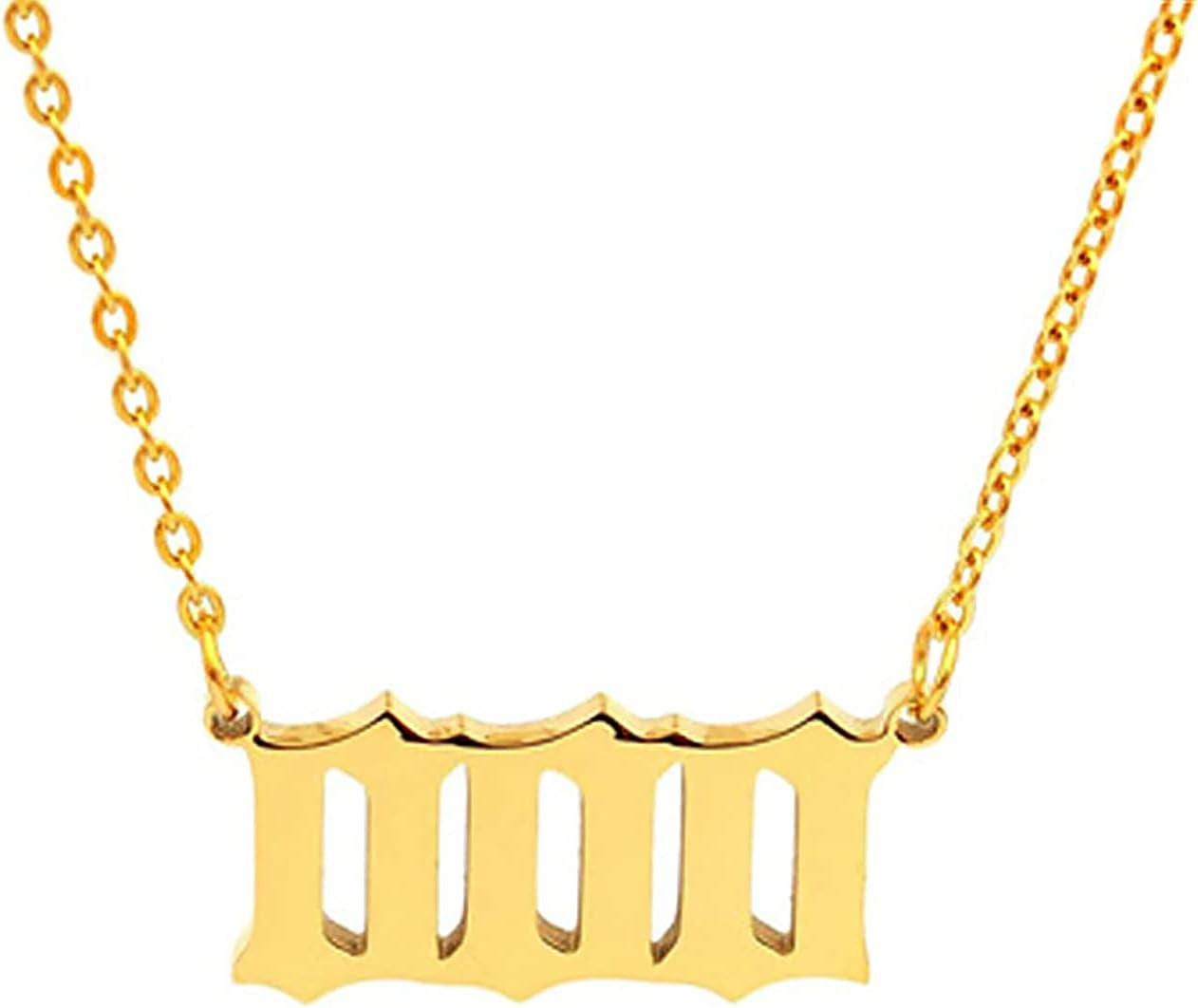 Angel Number Necklace for Women – Gold Plated 000 111 222 333 444 555 666 777 888 999 Pendants Choker Chain Numerology Jewelry for Women Gift