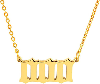 Angel Number Necklace for Women – Gold Plated 000 111 222 333 444 555 666 777 888 999 Pendants Choker Chain Numerology Jewelry for Women Gift