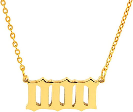 Angel Number Necklace for Women – Gold Plated 000 111 222 333 444 555 666 777 888 999 Pendants Choker Chain Numerology Jewelry for Women Gift