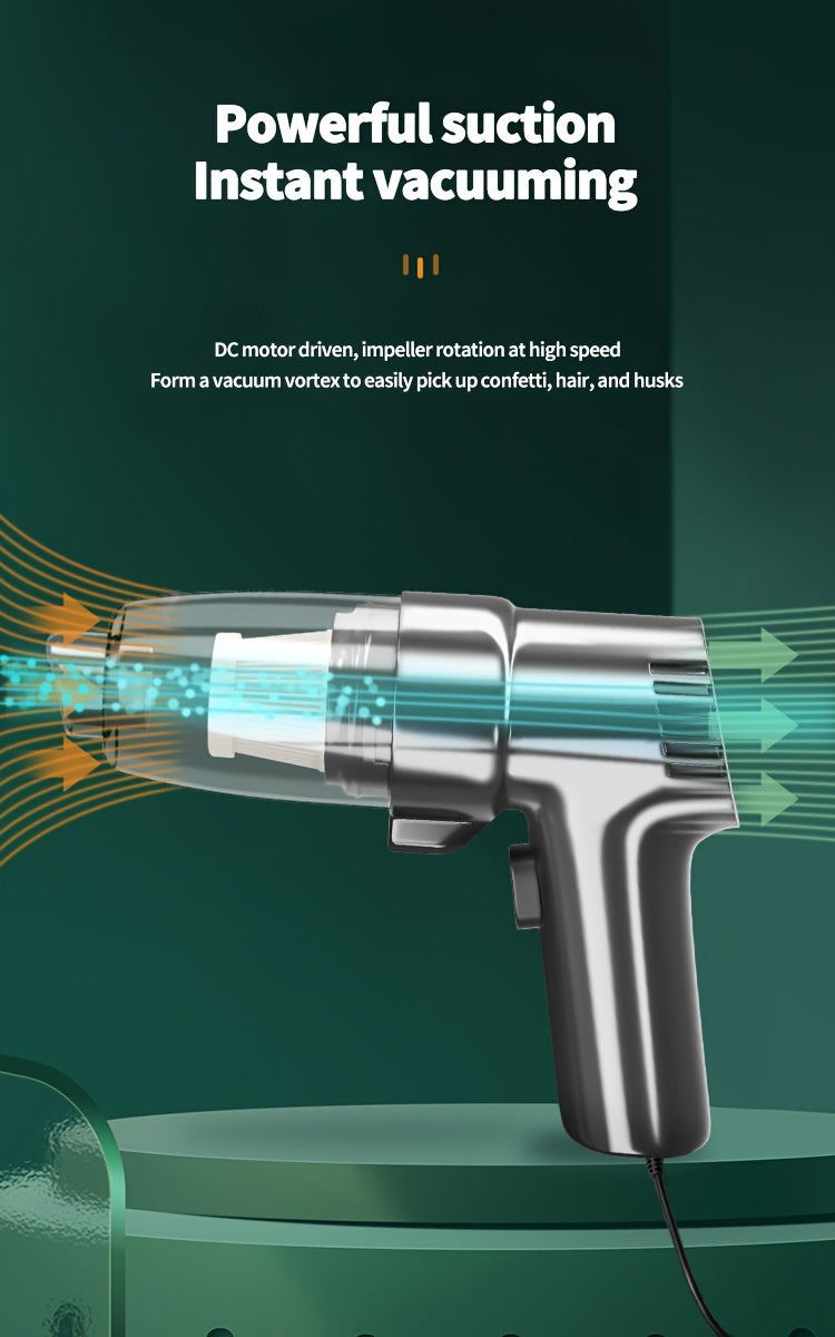 OUDEMU Car Vacuum Cleaner - Powerful 3KPa suction, Corded (3m), Compact Handheld car vacuum with One-Touch Emptying, for Cars, Trucks, Home - Lightweight Portable design, Compatible with 12V Car Plug Plug, Mini Vacuum Cleaner