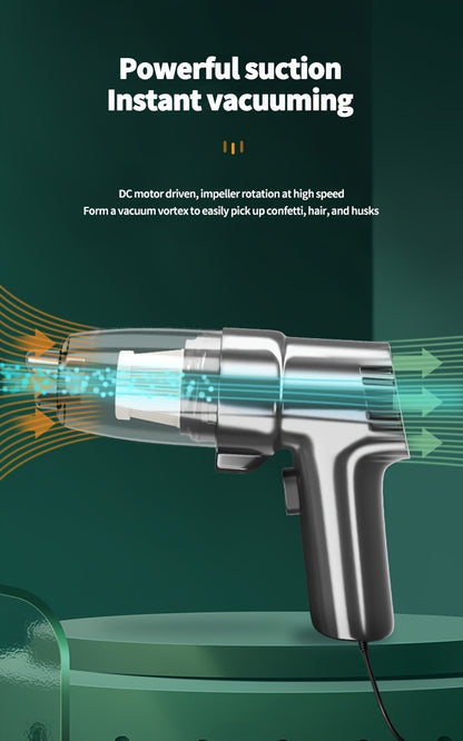 OUDEMU Car Vacuum Cleaner - Powerful 3KPa suction, Corded (3m), Compact Handheld car vacuum with One-Touch Emptying, for Cars, Trucks, Home - Lightweight Portable design, Compatible with 12V Car Plug Plug, Mini Vacuum Cleaner