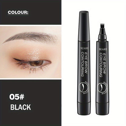 [Waterproof Eyebrow Pen] 1pc Waterproof Eyebrow Pen | Micro-Fork Tip Applicator for Natural Looking Brows - Effortless Microblading Makeup Pencil