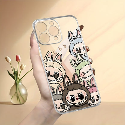 Protect Your Phone Soft Phone Case with Labubu Pattern UV Printing Matte Phone Cover 360 Degree Full Protection for iPhone 11 12 13 14 15 16 Pro Max XR X/ XS 7 8 Plus SE Mini for Smartphone Best Gift