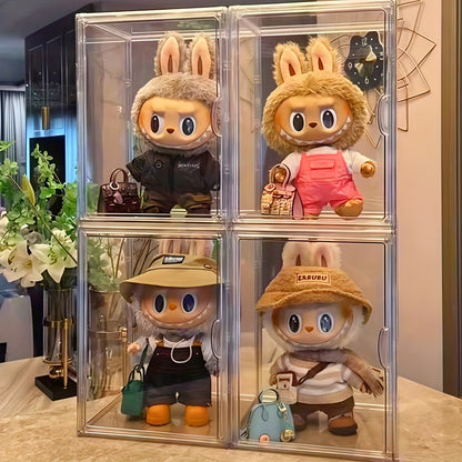 1pc Acrylic LABUBU Transparent Collection Cabinet, Transparent Plush Doll Storage Box, Used for Organizing And Displaying, Dust-Proof Storage, Very Suitable for Doll Collection, Exquisite Gift