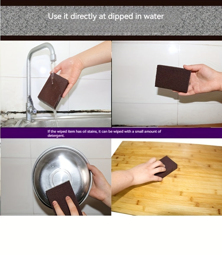 [9pcs Emery Magic Wipe] 1/3/6/9pcs Emery Magic Wipe Pot Bottom Cleaning Descaling Sponge | Iron Rust Removal Sponge, Dishwashing Sponge Block, Scouring Pads, Power Decontamination, Cleaning Supplies, Cleaning Tool, Back To Sc