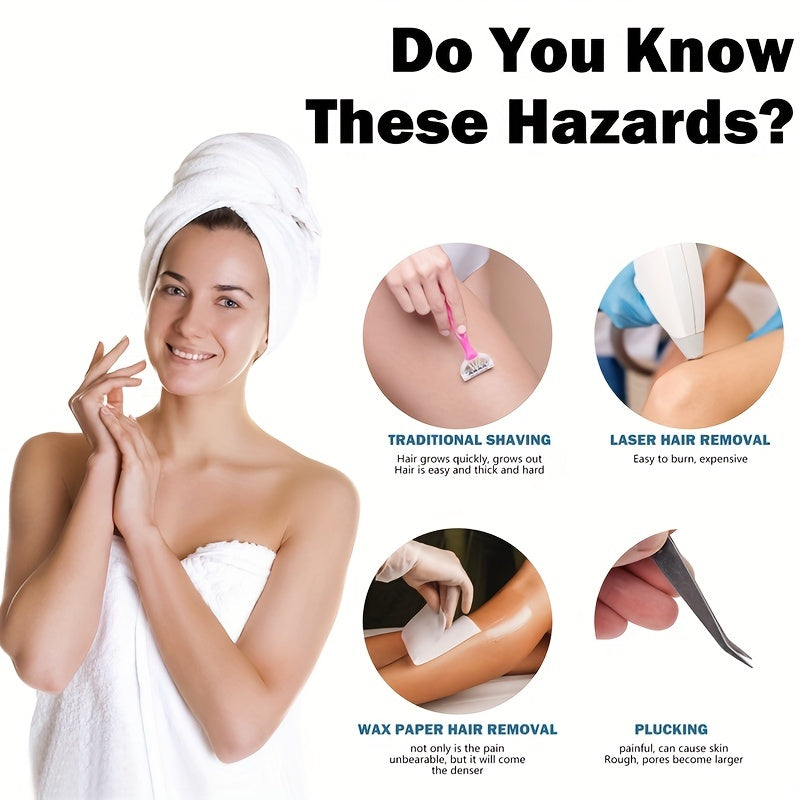 Reusable Hair Eraser for Women Legs - Magic Painless Hair Remover Without Shaving Light Beige Exfoliator Tool, Nano Hair Removal for Smooth Light Beige