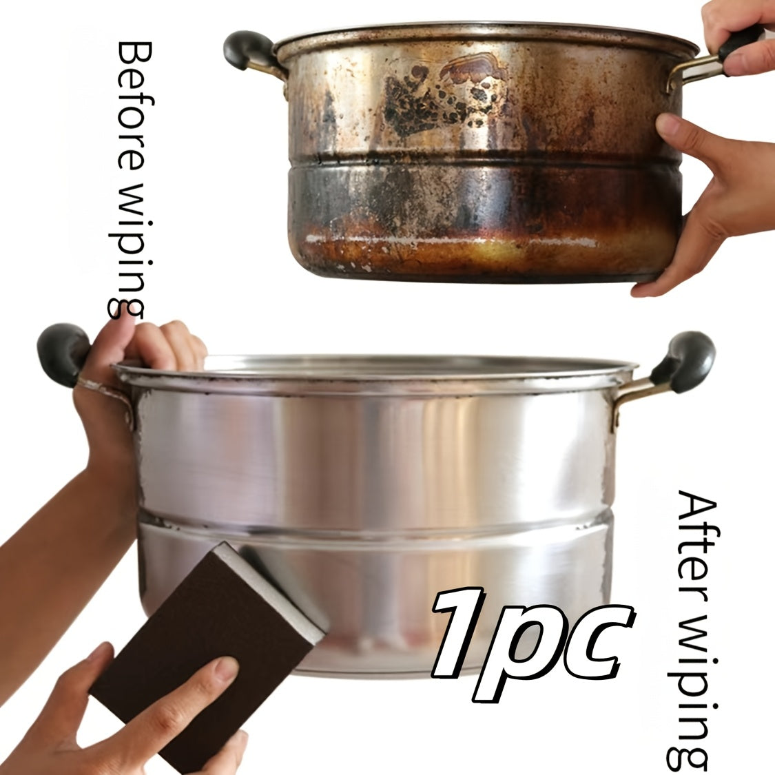 [9pcs Emery Magic Wipe] 1/3/6/9pcs Emery Magic Wipe Pot Bottom Cleaning Descaling Sponge | Iron Rust Removal Sponge, Dishwashing Sponge Block, Scouring Pads, Power Decontamination, Cleaning Supplies, Cleaning Tool, Back To Sc