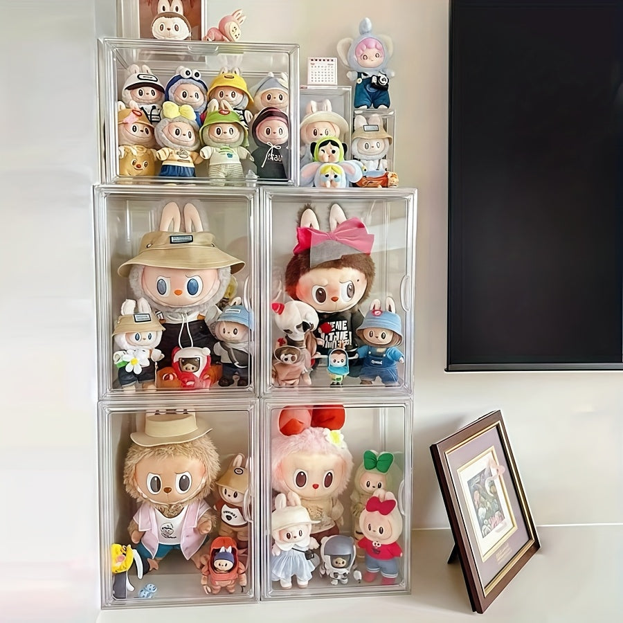 1pc Acrylic LABUBU Transparent Collection Cabinet, Transparent Plush Doll Storage Box, Used for Organizing And Displaying, Dust-Proof Storage, Very Suitable for Doll Collection, Exquisite Gift
