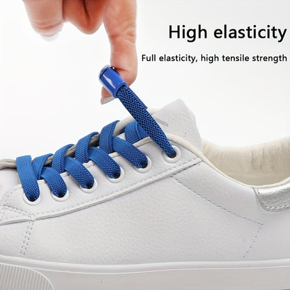 1Pair Women'S Polyester Laces Sneaker Accessories, White No Laces with Buckles