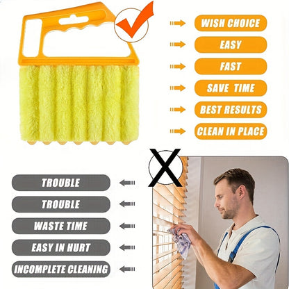 [Washable Window Brush] 1pc Washable Window Cleaning Brushes | Microfibers For Effortless Dust Collection And Blinds Cleaning