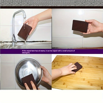 [9pcs Emery Magic Wipe] 1/3/6/9pcs Emery Magic Wipe Pot Bottom Cleaning Descaling Sponge | Iron Rust Removal Sponge, Dishwashing Sponge Block, Scouring Pads, Power Decontamination, Cleaning Supplies, Cleaning Tool, Back To Sc