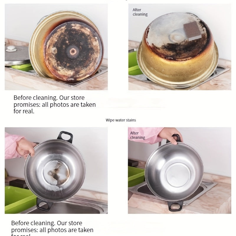 [9pcs Emery Magic Wipe] 1/3/6/9pcs Emery Magic Wipe Pot Bottom Cleaning Descaling Sponge | Iron Rust Removal Sponge, Dishwashing Sponge Block, Scouring Pads, Power Decontamination, Cleaning Supplies, Cleaning Tool, Back To Sc