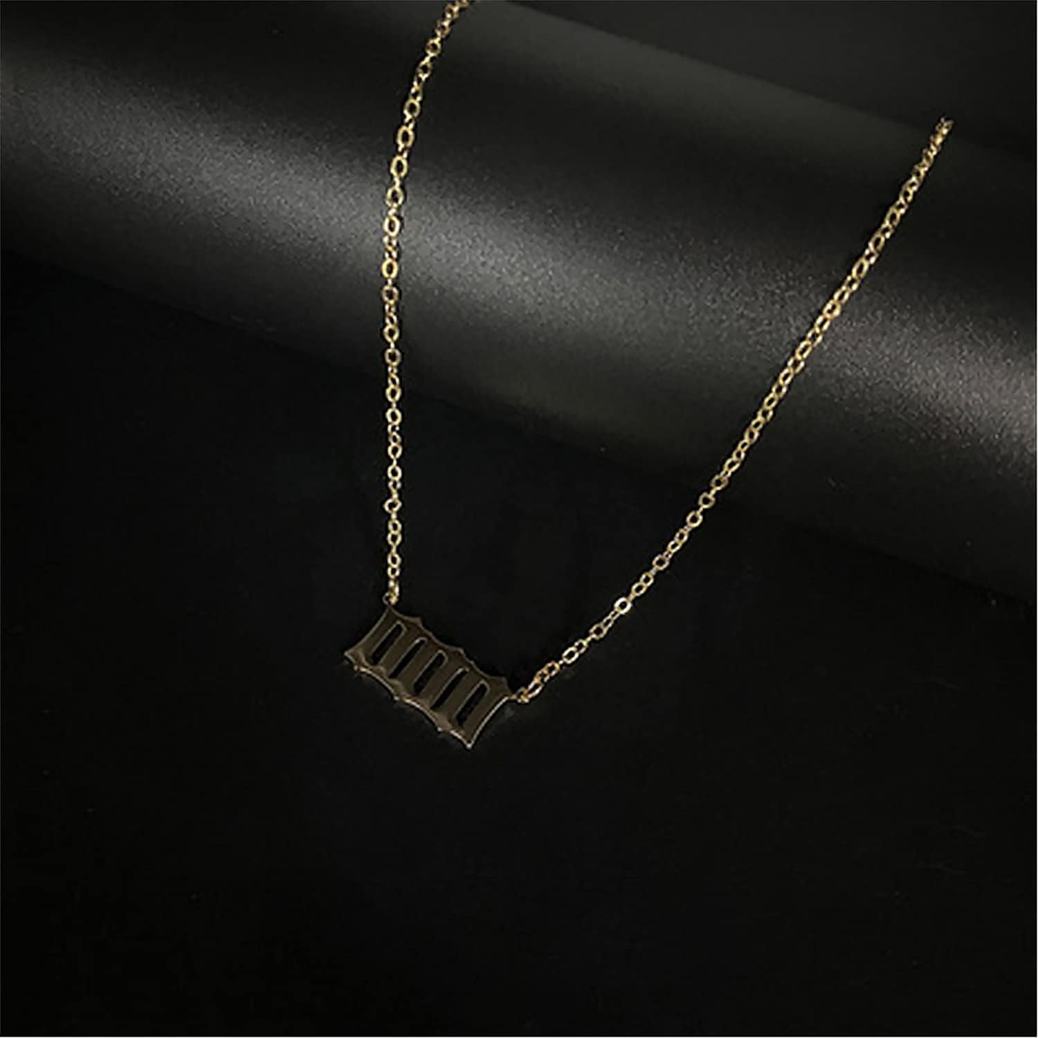 Angel Number Necklace for Women – Gold Plated 000 111 222 333 444 555 666 777 888 999 Pendants Choker Chain Numerology Jewelry for Women Gift