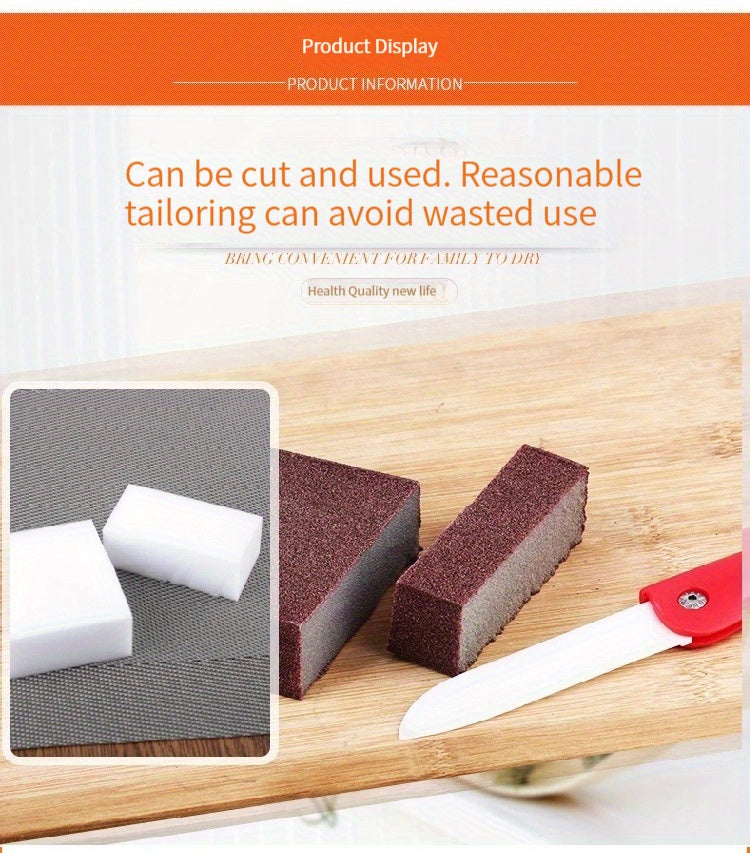 [9pcs Emery Magic Wipe] 1/3/6/9pcs Emery Magic Wipe Pot Bottom Cleaning Descaling Sponge | Iron Rust Removal Sponge, Dishwashing Sponge Block, Scouring Pads, Power Decontamination, Cleaning Supplies, Cleaning Tool, Back To Sc