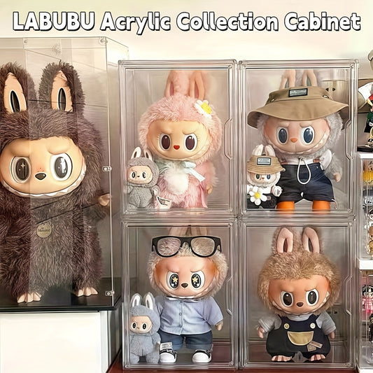 1pc Acrylic LABUBU Transparent Collection Cabinet, Transparent Plush Doll Storage Box, Used for Organizing And Displaying, Dust-Proof Storage, Very Suitable for Doll Collection, Exquisite Gift