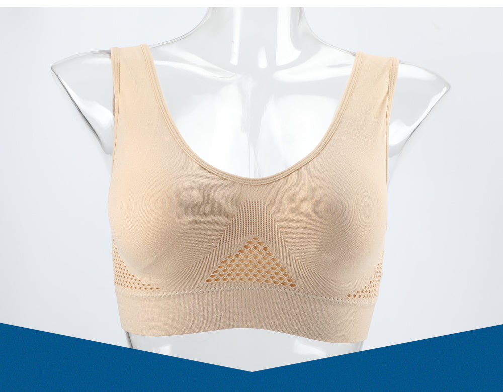 [Gentle Care, Sports Bra] Breathable Plus Size Seamless Sports Bra for Women - Purple, Push-Up with Removable Pads, Comfort Fit Vest Style, Sizes 36XL to 40XL