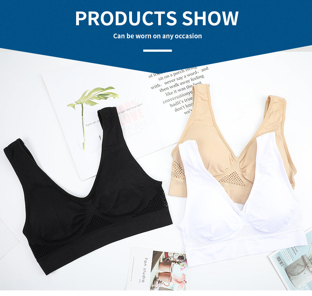 [Gentle Care, Sports Bra] Breathable Plus Size Seamless Sports Bra for Women - Purple, Push-Up with Removable Pads, Comfort Fit Vest Style, Sizes 36XL to 40XL