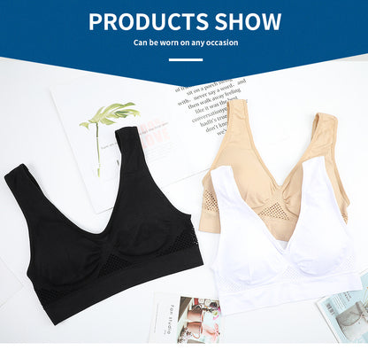 [Gentle Care, Sports Bra] Breathable Plus Size Seamless Sports Bra for Women - Purple, Push-Up with Removable Pads, Comfort Fit Vest Style, Sizes 36XL to 40XL