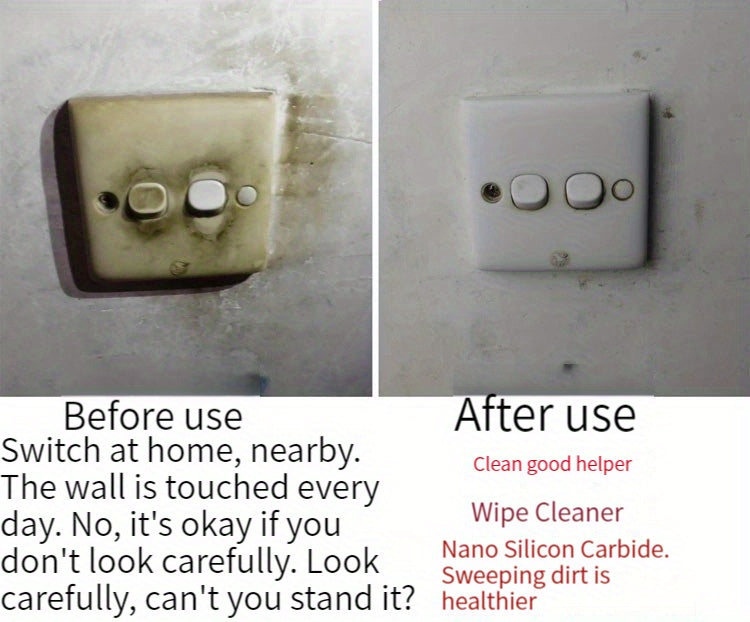 [9pcs Emery Magic Wipe] 1/3/6/9pcs Emery Magic Wipe Pot Bottom Cleaning Descaling Sponge | Iron Rust Removal Sponge, Dishwashing Sponge Block, Scouring Pads, Power Decontamination, Cleaning Supplies, Cleaning Tool, Back To Sc