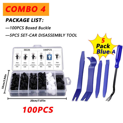 100pcs Auto Fastener Clip Kit Fender Rivet Clips Car Body Push Retainer Pin Rivet Bumper Door Trim Panel Retainer Car Clips