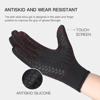 Ski Gloves Grab Velvet Touch Screen Gloves Autumn and Winter Warm Plus Velvet Cold Proof Waterproof Outdoor Riding Model