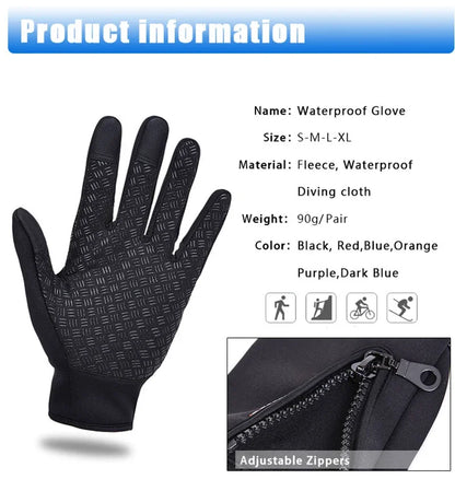 Ski Gloves Grab Velvet Touch Screen Gloves Autumn and Winter Warm Plus Velvet Cold Proof Waterproof Outdoor Riding Model