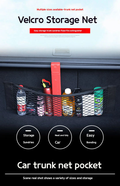 Luggage Storages Car Trunk Storage Bag Double Stretch Velcro Car Storage Net Bag Mesh Storages Net Bag Car Net