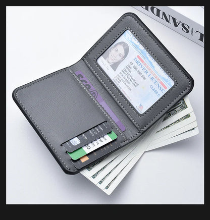 1Pc New Ultra-thin Mini Soft PU Leather Credit Card Wallet Holder Short Vertical High Quality Men's Wallet
