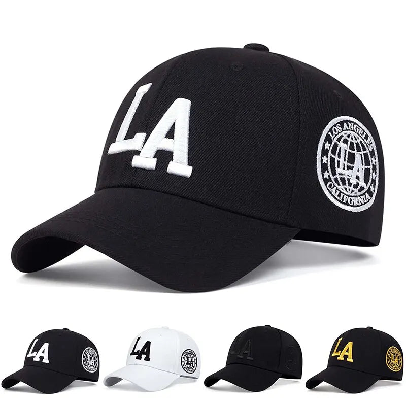Unisex LA Leter Embroidery Snapback Baseball Caps Spring and Autumn Outdoor Adjustable Casual Hats Sunscreen Hat