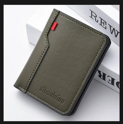 1Pc New Ultra-thin Mini Soft PU Leather Credit Card Wallet Holder Short Vertical High Quality Men's Wallet