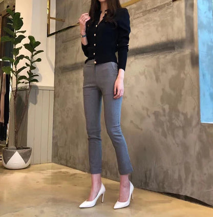 2025 Autumn Long Sleeve Fashion Women Cardigans Sweater Knitted Coat Short Casual Single Breasted Korean Slim Chic Ladies Tops