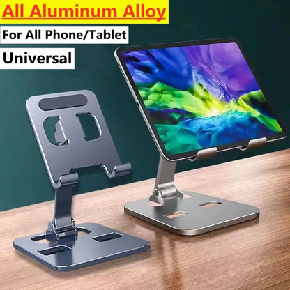 Universal Aluminum Alloy Portable Tablet Holder Mount For iPad Adjustable Flexible Folding Lazy Desktop Live Mobile Phone Stand