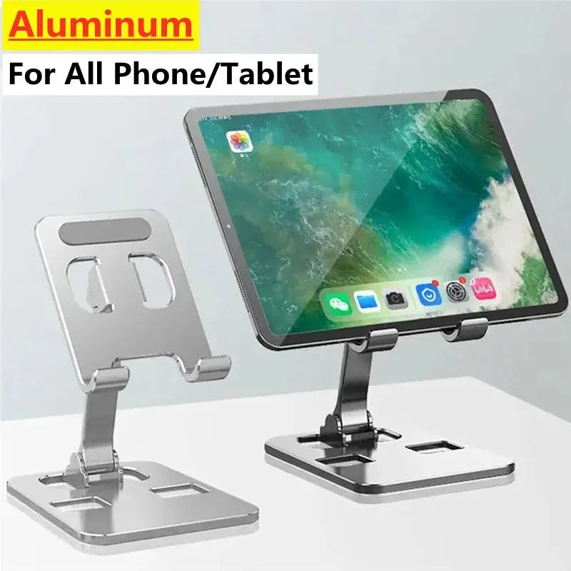 Universal Aluminum Alloy Portable Tablet Holder Mount For iPad Adjustable Flexible Folding Lazy Desktop Live Mobile Phone Stand