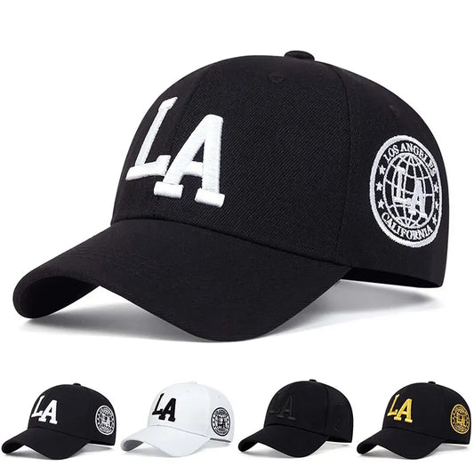 Unisex LA Leter Embroidery Snapback Baseball Caps Spring and Autumn Outdoor Adjustable Casual Hats Sunscreen Hat