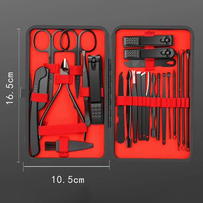 7/10/12/18/20/24PCS Set Professional Manicure Set Kits Stainless Steel Fingernail Toenail Clppers Set with Leather Portable