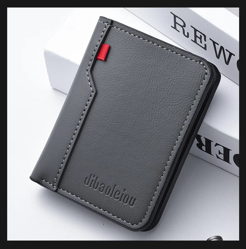 1Pc New Ultra-thin Mini Soft PU Leather Credit Card Wallet Holder Short Vertical High Quality Men's Wallet