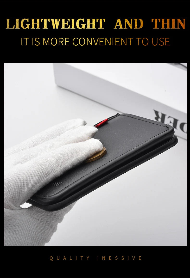 1Pc New Ultra-thin Mini Soft PU Leather Credit Card Wallet Holder Short Vertical High Quality Men's Wallet