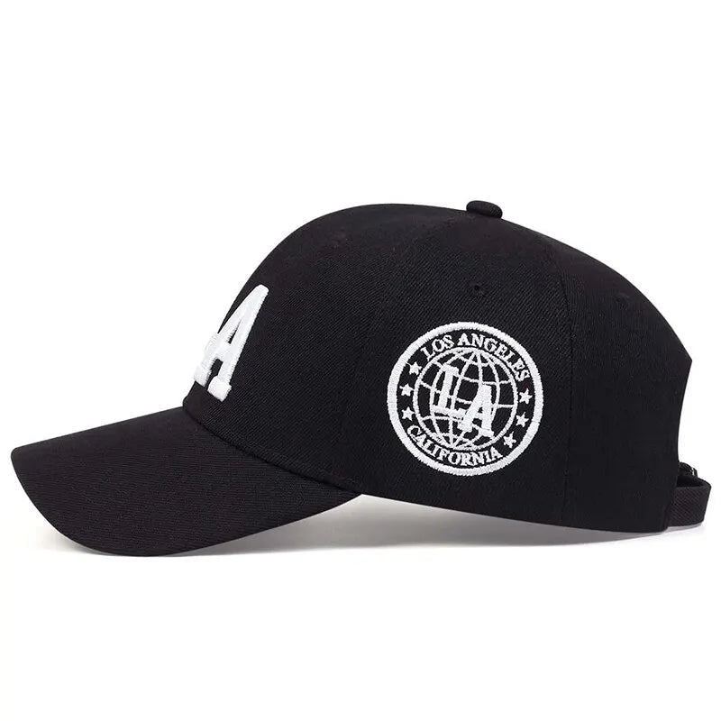 Unisex LA Leter Embroidery Snapback Baseball Caps Spring and Autumn Outdoor Adjustable Casual Hats Sunscreen Hat
