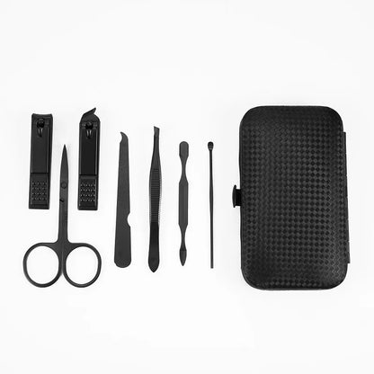 7/10/12/18/20/24PCS Set Professional Manicure Set Kits Stainless Steel Fingernail Toenail Clppers Set with Leather Portable