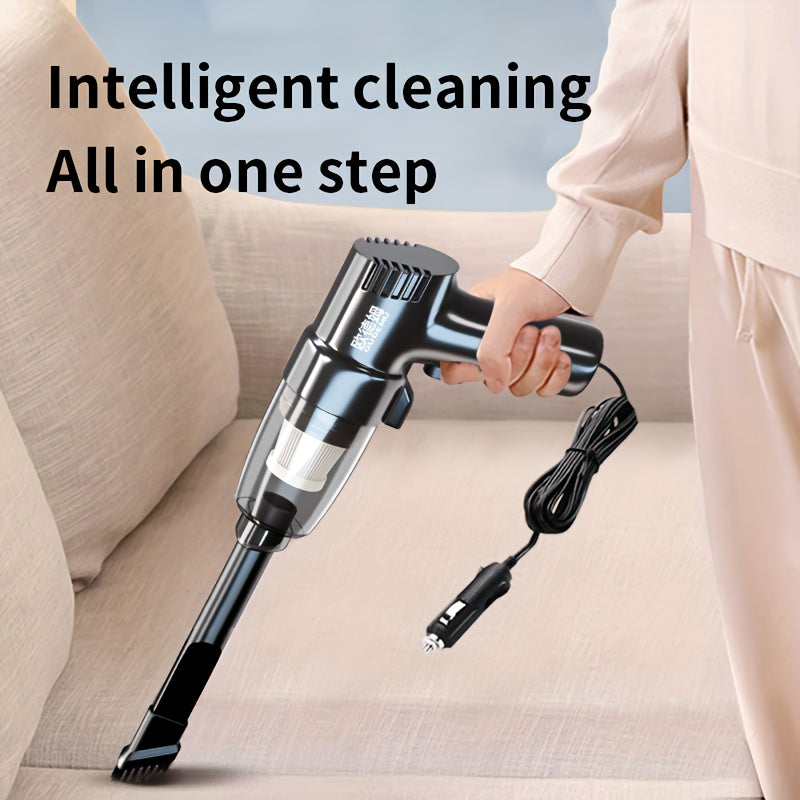 OUDEMU Car Vacuum Cleaner - Powerful 3KPa suction, Corded (3m), Compact Handheld car vacuum with One-Touch Emptying, for Cars, Trucks, Home - Lightweight Portable design, Compatible with 12V Car Plug Plug, Mini Vacuum Cleaner