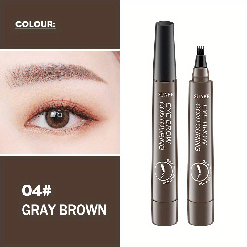 [Waterproof Eyebrow Pen] 1pc Waterproof Eyebrow Pen | Micro-Fork Tip Applicator for Natural Looking Brows - Effortless Microblading Makeup Pencil