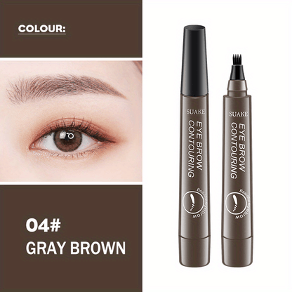 [Waterproof Eyebrow Pen] 1pc Waterproof Eyebrow Pen | Micro-Fork Tip Applicator for Natural Looking Brows - Effortless Microblading Makeup Pencil