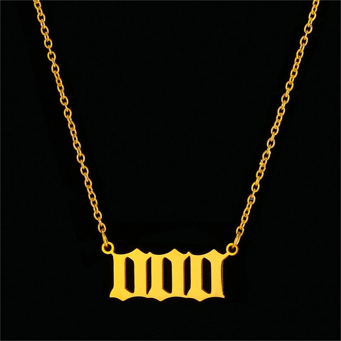 Angel Number Necklace for Women – Gold Plated 000 111 222 333 444 555 666 777 888 999 Pendants Choker Chain Numerology Jewelry for Women Gift