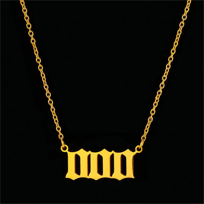 Angel Number Necklace for Women – Gold Plated 000 111 222 333 444 555 666 777 888 999 Pendants Choker Chain Numerology Jewelry for Women Gift