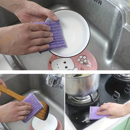4pcs, Kitchen Dishwashing Sponge, Does Not Hurt Pot Brush Pot Artifact, Household Double-sided Cleaning Sponge Wipe, Scouring Pad, Kitchen Scrub Sponge, Cleaning Supplies, Cleaning Tool, Back To School Supplies