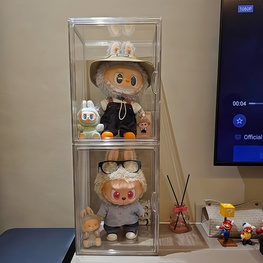 1pc Acrylic LABUBU Transparent Collection Cabinet, Transparent Plush Doll Storage Box, Used for Organizing And Displaying, Dust-Proof Storage, Very Suitable for Doll Collection, Exquisite Gift