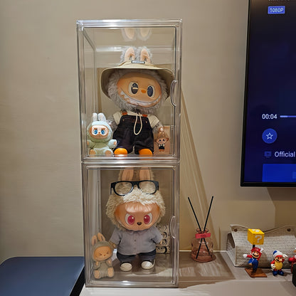 1pc Acrylic LABUBU Transparent Collection Cabinet, Transparent Plush Doll Storage Box, Used for Organizing And Displaying, Dust-Proof Storage, Very Suitable for Doll Collection, Exquisite Gift